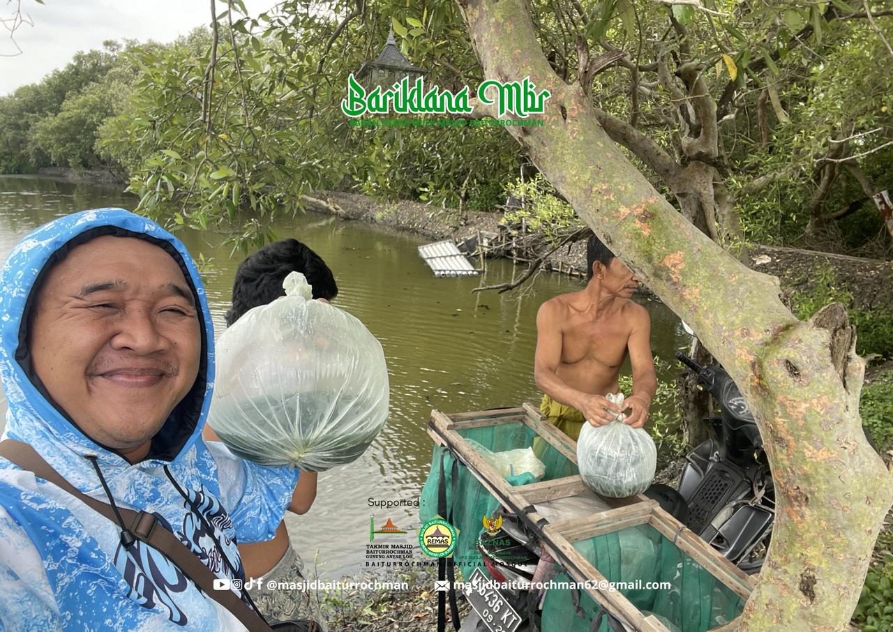 Penebaran Bibit Bandeng dan Udang Vaname untuk Kemaslahatan Umat dan Kemakmuran Masjid Baiturrochman