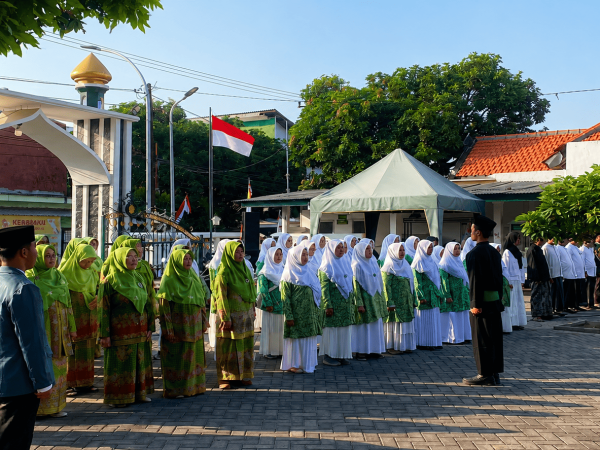 Semangat Kemerdekaan Berkibar di Halaman Masjid Baiturrochman Gunung Anyar Lor
